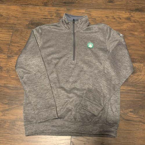 Boston Celtics NBA Adidas Gray Team Issued 1/2 Zip Jacket Size Medium