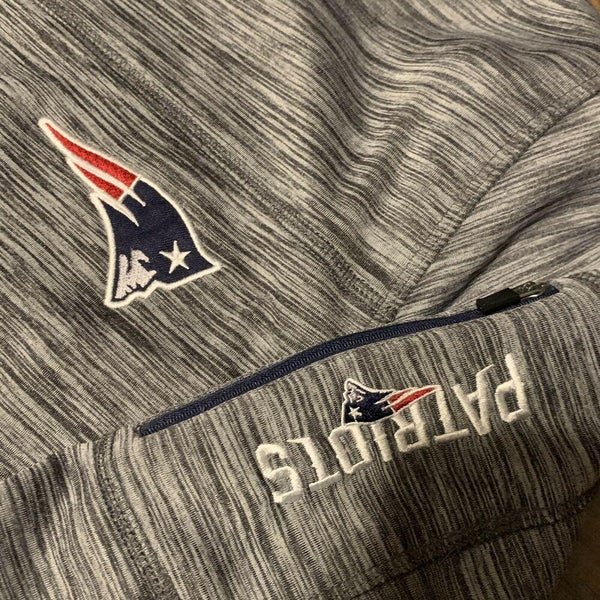 New England Patriots NFL Apparel Gray 1/2 Zip Jacket Sz Medium