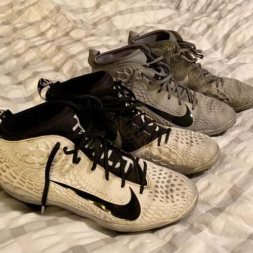 Nike Force Zoom Trout 5 (White And Gray Pair)