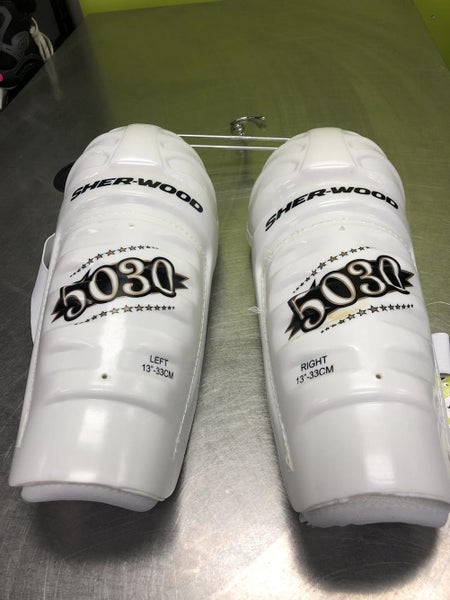 Used Sher-wood 5030 13" Ice Hockey Shin Guards