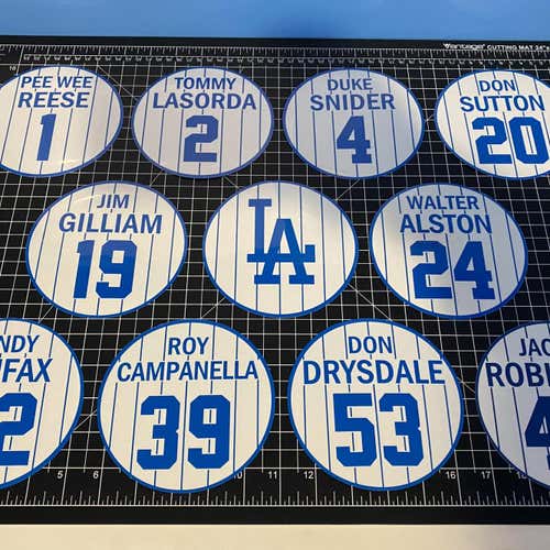 Las Angeles Dodgers Retired Player Numbers Vinyl Decals World Series  MLB