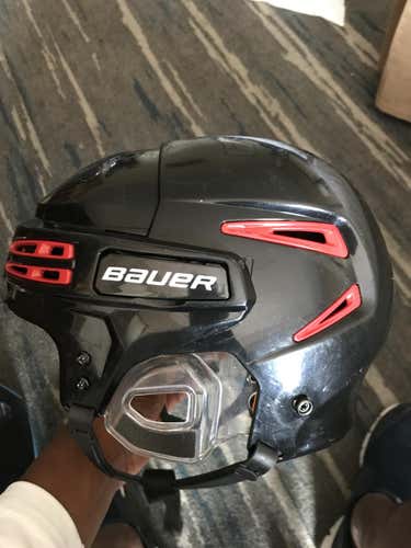 Black Used Medium Bauer Re-Akt 75 Helmet Pro Stock