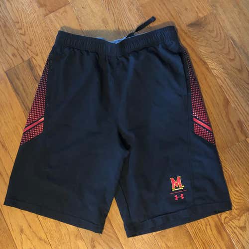 University of Maryland Black Used Men's Youth XL Under Armour Shorts