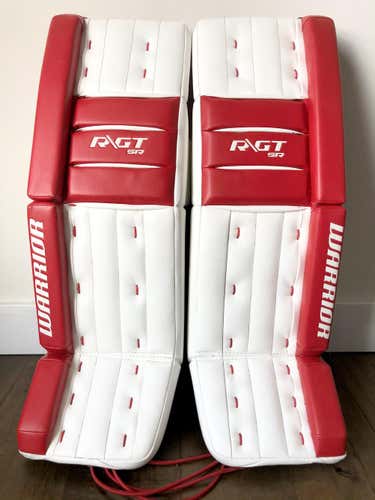 New Demo | Warrior Ritual R/ GT Goalie Pads | Senior 34” + 1.5” | RED WHITE