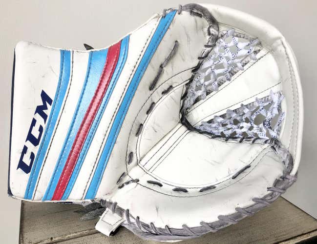 Used | CCM Premier R1.9 Goalie Glove | Senior Game Ready D30 | RED WHITE BLUE