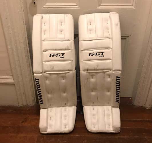 White Senior 35" Warrior Ritual GT Goalie Leg Pads