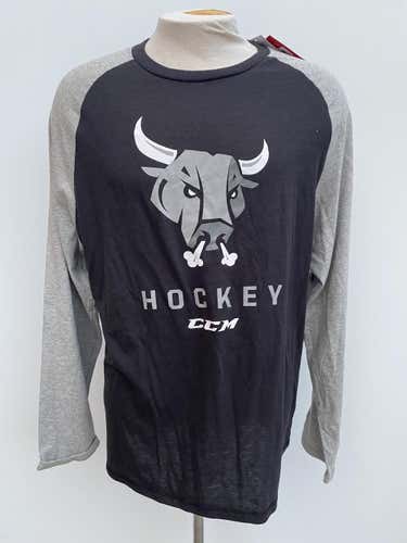 CCM San Antonio Rampage Hockey Black Grey Long Sleeve Shirt 8217