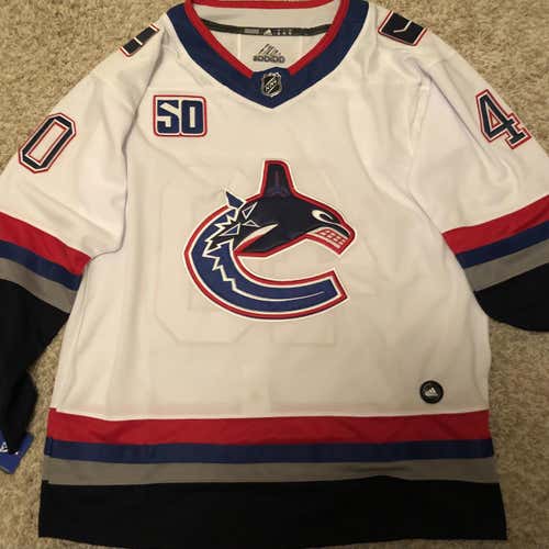 “NEW” Vancouver Canucks Alternate White Elias Pettersson Jersey. White Adult Size 52 Adidas Jersey