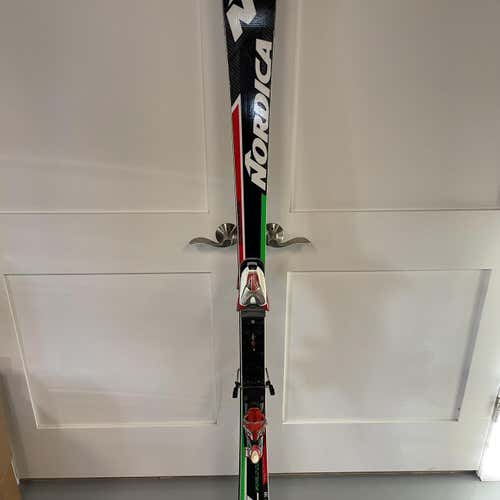 Used Unisex 2018 Nordica Racing Dobermann SL WC Skis With Bindings Max Din 30