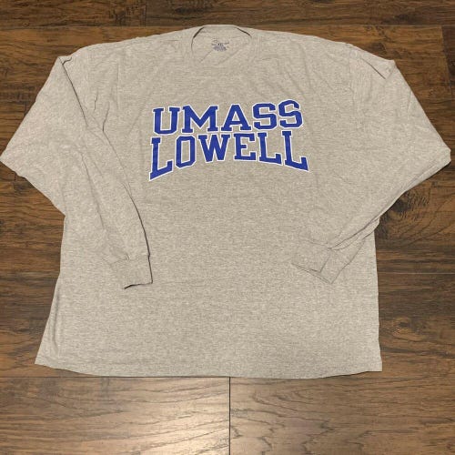 UMass Lowell Riverhawks NCAA Champion Long Sleeve Gray T-Shirt Size XXL