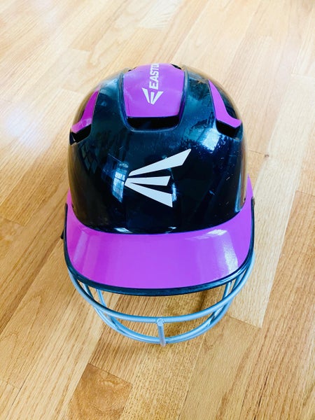 Used Pink and Black Easton Youth Softball Batting Helmet with Face Mask