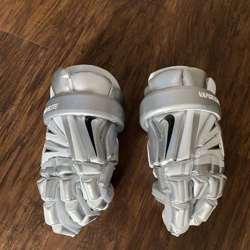 White Used Nike Vapor Elite 14" Lacrosse Gloves