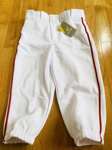 New White Youth XL Easton Knicker Baseball Pants with Red Piping (with tags)