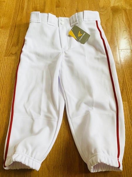 New White Youth XL Easton Knicker Baseball Pants with Red Piping (with tags)