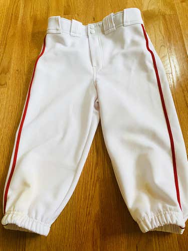 White Used Youth XL Easton Knicker Baseball Pants with Red Piping
