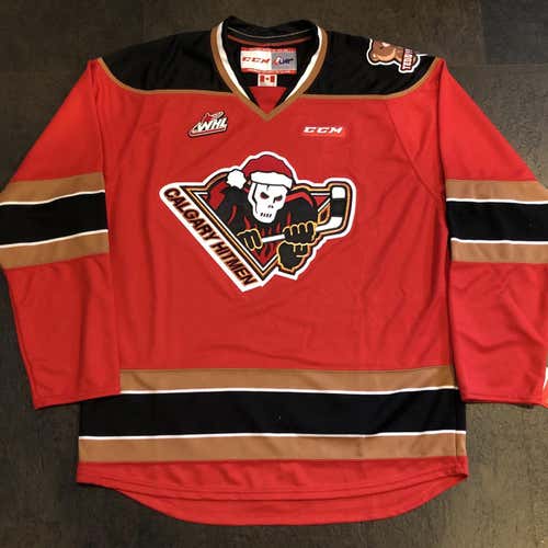NWT CCM Calgary Hitmen Teddy Bear Toss Jersey LARGE WHL