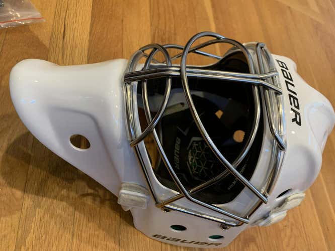 White New Large Bauer Helmet