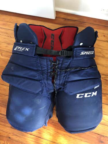 Blue Senior Large CCM Extreme Flex Shield Pro Hockey Goalie Pants