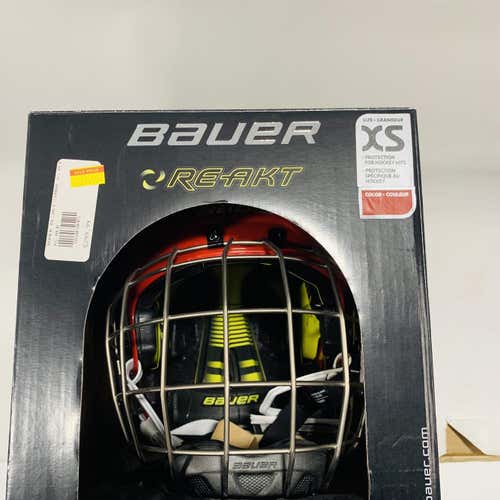 Red New XS Bauer Re-Akt Helmet