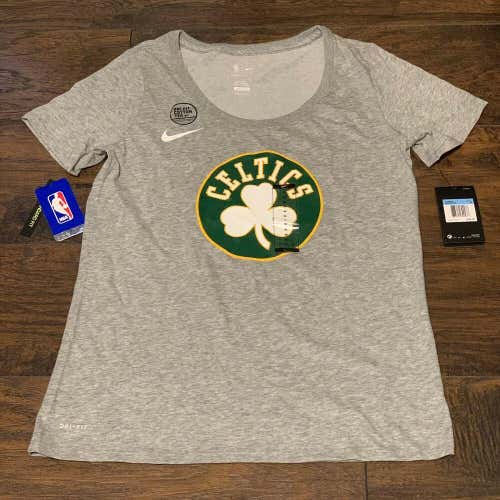 Boston Celtics City Edition Nike Dri-Fit NBA Short Sleeve T-Shirt Gray Sz W-Med