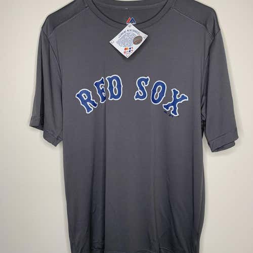 Gray Majestic Red Sox Coolbase T-shirt Adult Medium NWT