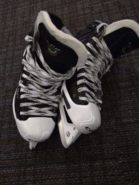 Used Senior CCM RibCor 44K Hockey Goalie Skates Extra Wide Width Size 8