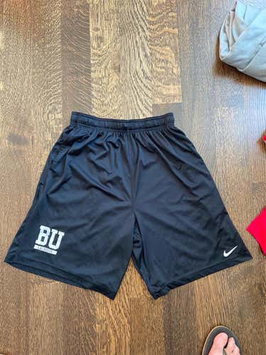 BU Lacrosse Team Issued Black Nike Dry Fit Shorts Large