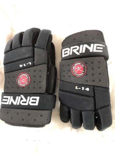 Black Used Player's Brine 14" Lacrosse Gloves