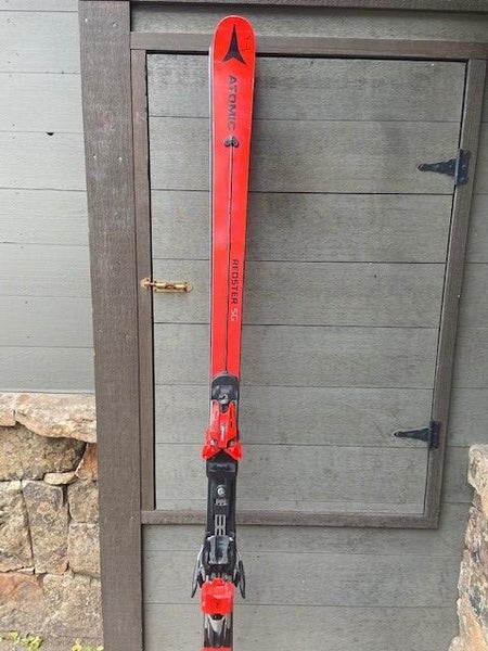 Unisex Used 2019 Atomic Racing Race SG Skis With Bindings Max Din 16