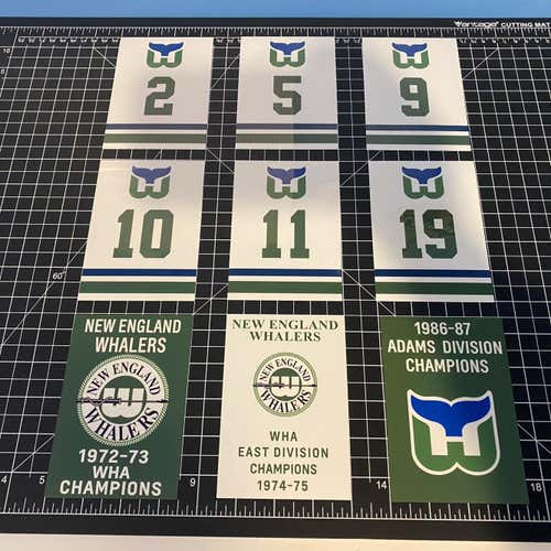 Hartford New England Whalers Retired WHA Champion Vinyl Decal Replica Banners