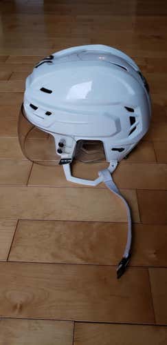 White Used Medium CCM Resistance Helmet Pro Stock