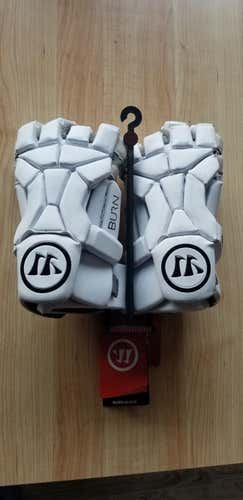 White New Player's Warrior Burn Lacrosse Gloves size Large