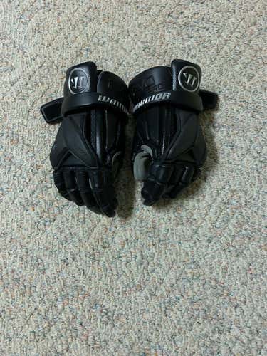 Black Used Player's Warrior Evo Pro 13" Lacrosse Gloves