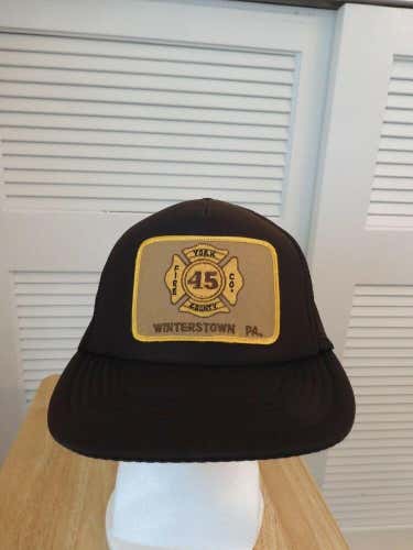 Vintage Winterstown, PA York County Firefighter Mesh Trucker Patch Snapback Hat