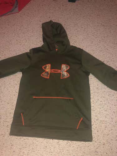 Youth Large Under Armour Hoodie Camo/Green