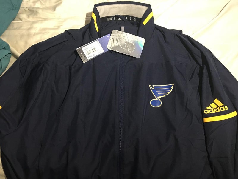 ST LOUIS BLUES NHL New Jacket with 2 Tags New Men's Adult XL $110 Tag Price Adidas Jacket