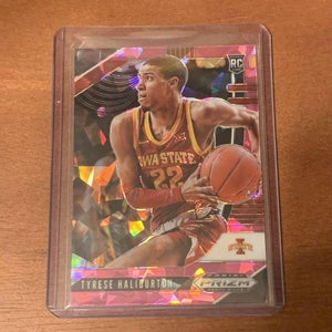 Tyrese Haliburton 20-21 Prizm Draft Picks Pink Cracked Ice Iowa St. Kings RC #10
