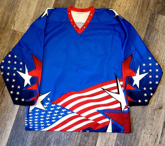 American Flag Blue Pro Joy XL Hockey Jersey