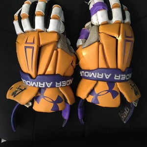 Purple Used Player's Under Armour Command Lacrosse Gloves 13"