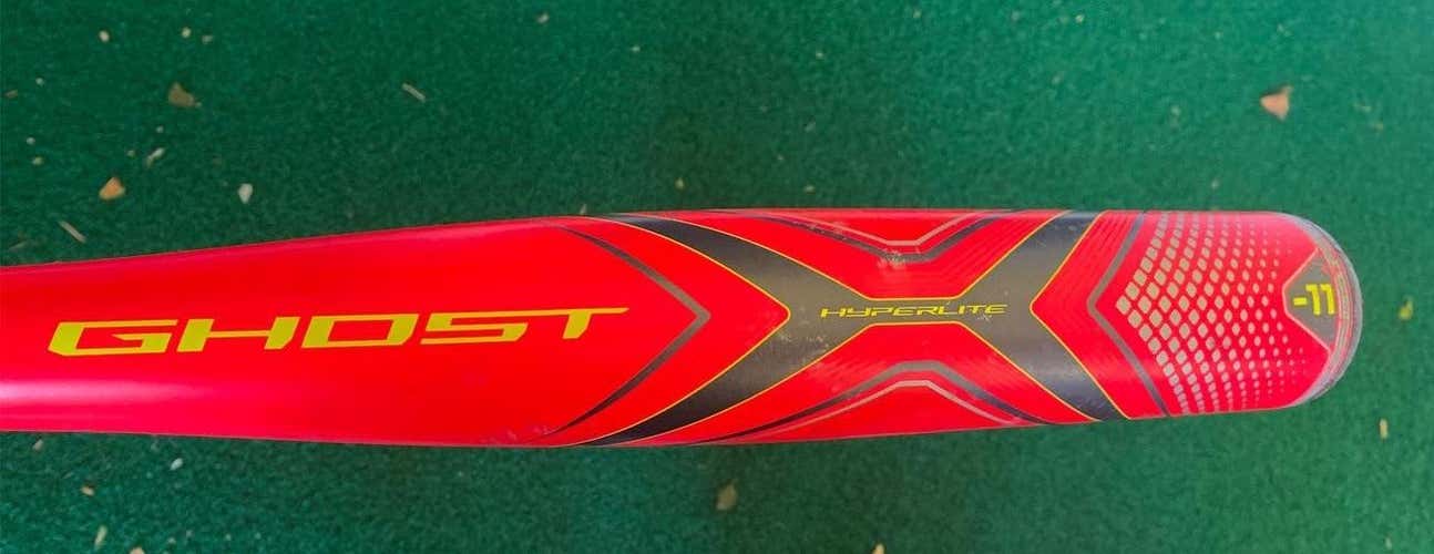 Kid Pitch (9YO-13YO)  Hybrid Ghost X Hyperlite (-11) 19 oz 30" Bat