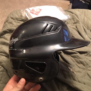 Black Used One Size Fits All Rawlings Batting Helmet