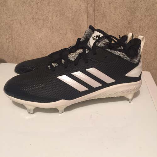 New Adidas Black White CG5218 Afterburner V Baseball Cleats Mens 9