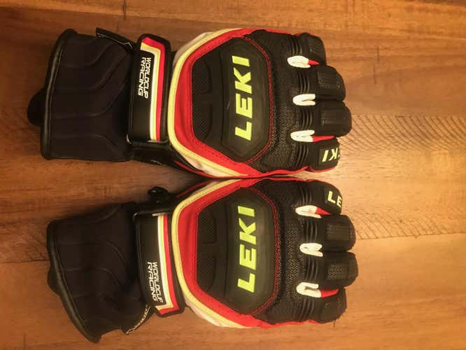 Leki Wold Cup Racing Gloves, Size 8, Very Lightly Used, Red/Black
