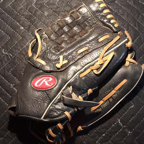RAWLINGS Black High School/College Outfield RBG36B 12.5" Baseball Glove