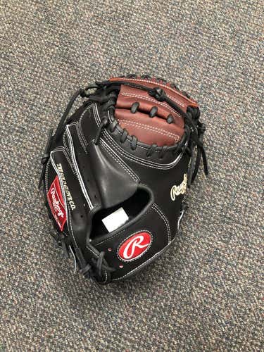 Black New Adult Rawlings Right Hand Throw Catcher's Heart of the Hide Baseball Glove 34"