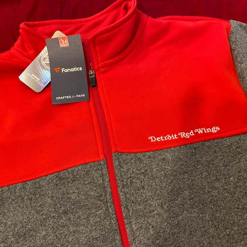 Detroit Red Wings NHL Hockey Fanatics Full Zip Gray Adult Large Sweatshirt / Jacket NWT
