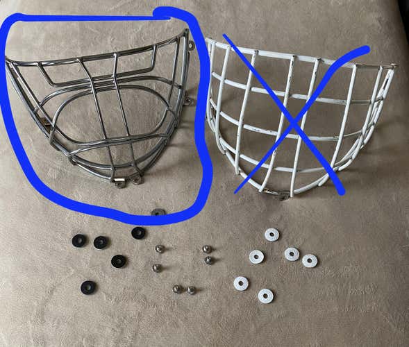 CCM 7000/9000 Pro Titanium Certified Cat Eye Cage - Chrome  Size SMall