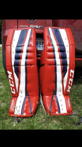Red Senior 36" CCM Extreme Flex II Goalie Leg Pads