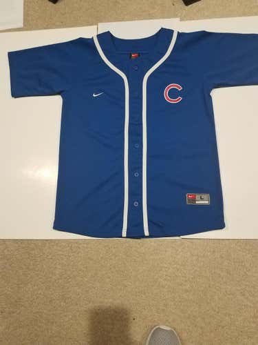 Chicago Cubs #34 Kerry Wood Blue Used Unisex Youth Large Nike Jersey
