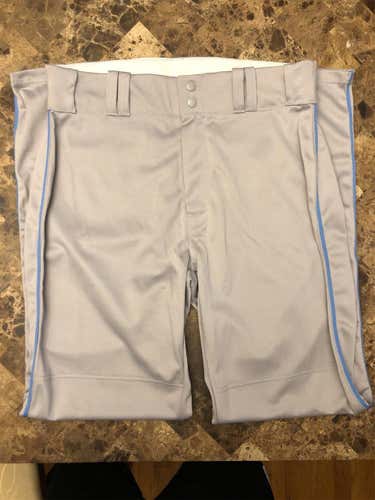 Allison Gray W/Columbia Blue Piping Adult Large Baseball Pants